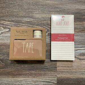 Rae Dunn by Magenta Tape Dispenser Washi Tape and Christmas Notepad Set NEW